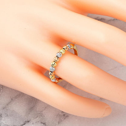14K Yellow Gold Colored Bead Ring