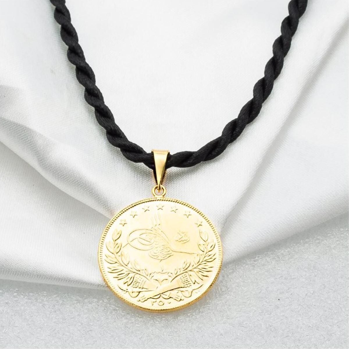 22K Yellow Gold Ottoman Resat Coin 2.5 Pendant