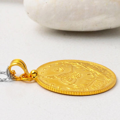 22K Yellow Gold Ottoman Resat Coin 2.5 Pendant