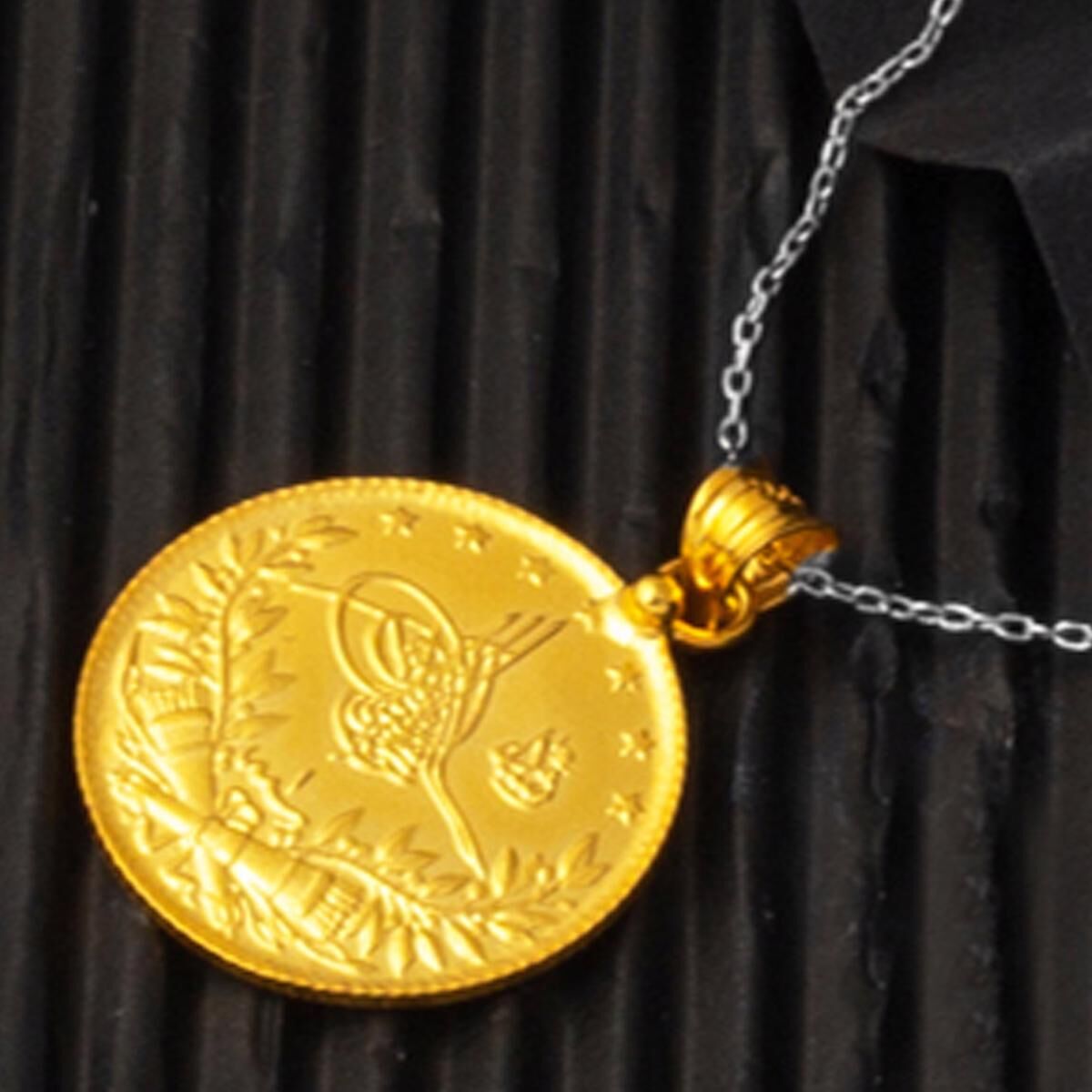 22K Yellow Gold Ottoman Resat Coin 2.5 Pendant
