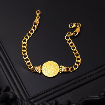 22K Yellow Gold Ottoman Resat Coin Quarter Coin Bracelet (11.13 g)
