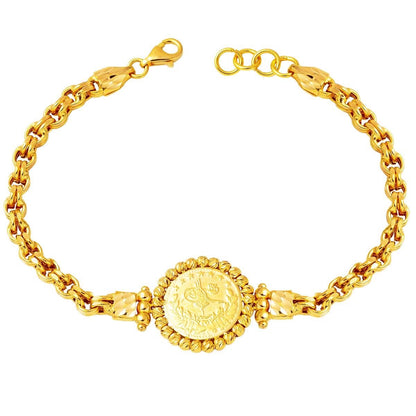 22K Yellow Gold Half Ottoman Resat Coin Bracelet (13 g)