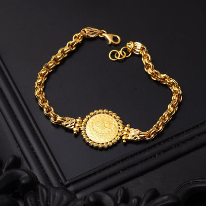 22K Yellow Gold Half Ottoman Resat Coin Bracelet (13 g)