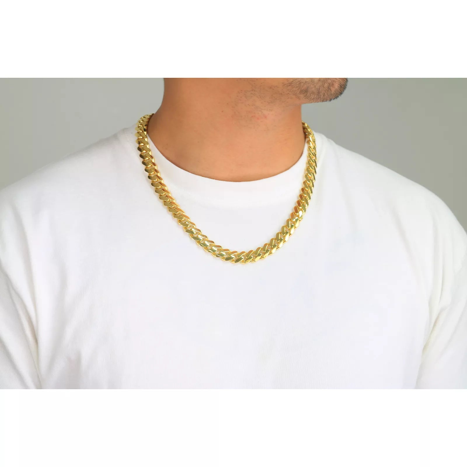 10K Yellow Gold Miami Cuban 7.5mm Royal Monaco Curb Link Chain Necklace 18"- 30"