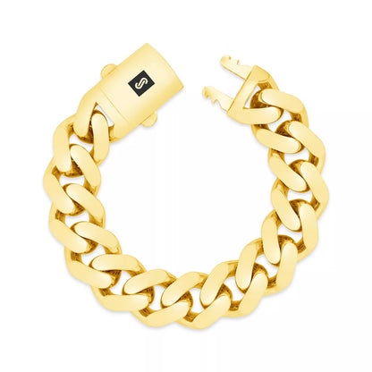 10k Yellow Gold Royal Monaco Miami Cuban Link 9mm Chain Bracelet Box Clasp 8.5"