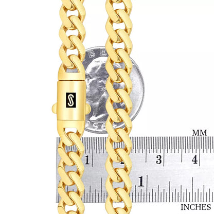 10K Yellow Gold Miami Cuban 7.5mm Royal Monaco Chain Bracelet 7" 7.5" 8" 8.5" 9"