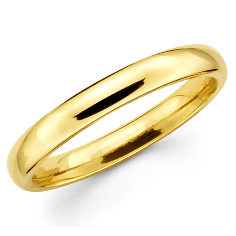14K Yellow Gold 4mm 5mm 6mm Comfort Fit Men Women Wedding Band Ring