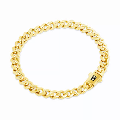 14k Yellow Gold Royal Monaco Miami Cuban 7.5mm Chain Bracelet Box Clasp 7.5"