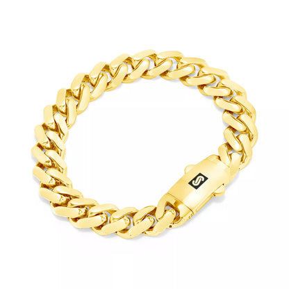 10k Yellow Gold Royal Monaco Miami Cuban Link 9mm Chain Bracelet w Box Clasp 9"