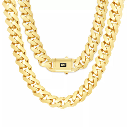 10k Yellow Gold Royal Monaco Miami Cuban Link Curb 15mm Mens Chain Necklace 26"