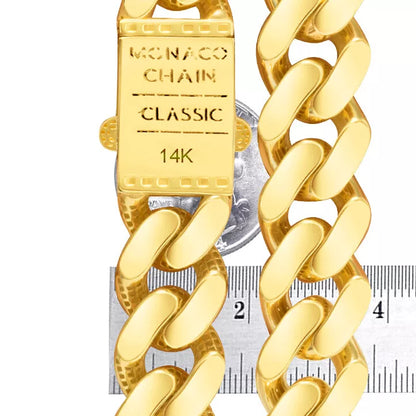 10k Yellow Gold Royal Monaco Miami Cuban Link Curb 17mm Mens Chain Necklace 26"