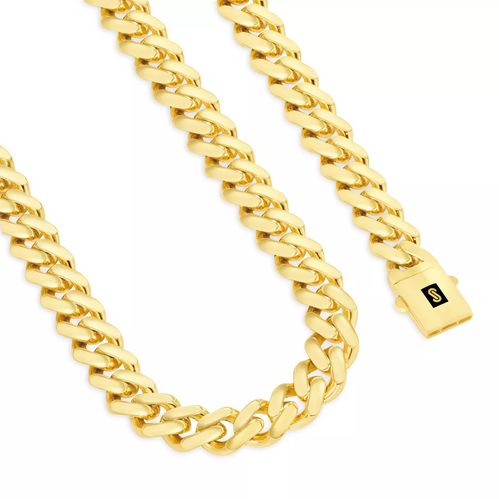 10K Yellow Gold Miami Cuban 20mm Royal Monaco Curb Link Chain Necklace 24"- 30"