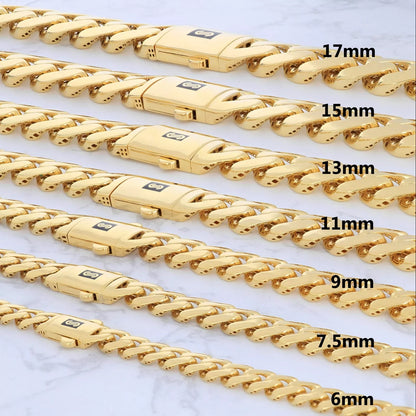 10K Yellow Gold Miami Cuban Royal Monaco Chain Bracelet 5mm-20mm 6" 7" 8" 9"