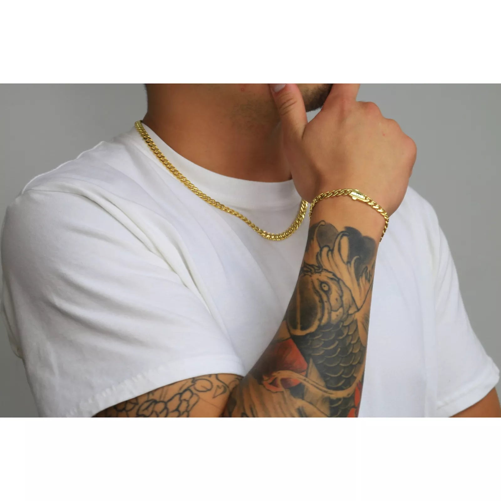 10K Yellow Gold Miami Cuban 7.5mm Royal Monaco Curb Link Chain Necklace 18"- 30"