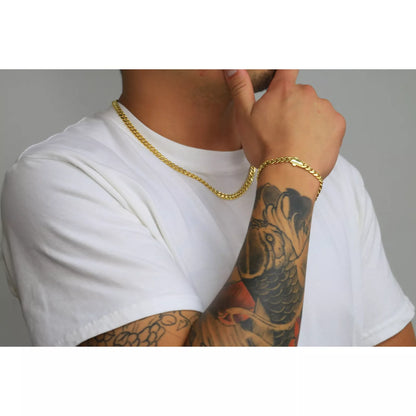 10K Yellow Gold Miami Cuban 7.5mm Royal Monaco Curb Link Chain Necklace 18"- 30"
