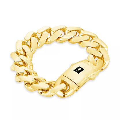14K Yellow Gold Miami Cuban Royal Monaco Chain 5mm-17mm Necklace Bracelet 7"-30"