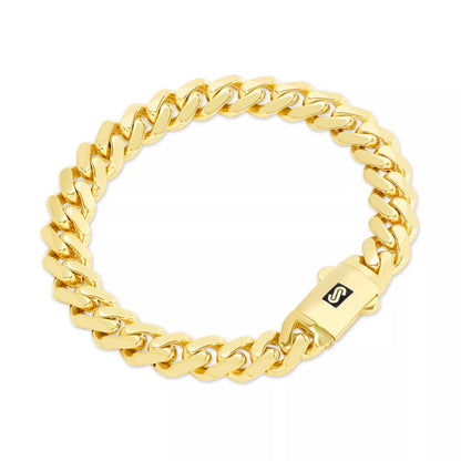 10k Yellow Gold Royal Monaco Miami Cuban Link 13mm Chain Bracelet w Box Clasp 9"