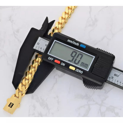 10k Yellow Gold Royal Monaco Miami Cuban Link 9mm Chain Bracelet Box Clasp 8.5"
