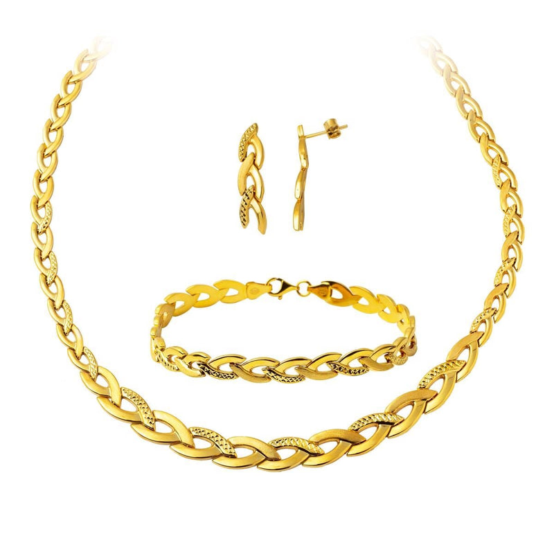 14K Yellow Gold Braided Wedding Set (27 g)