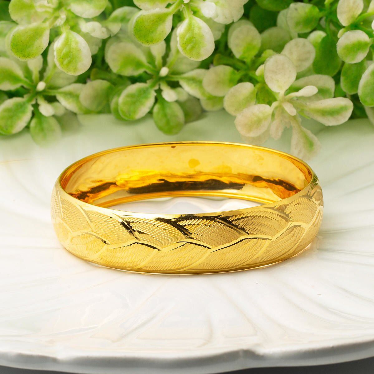 22K Yellow Gold Braided Bangle