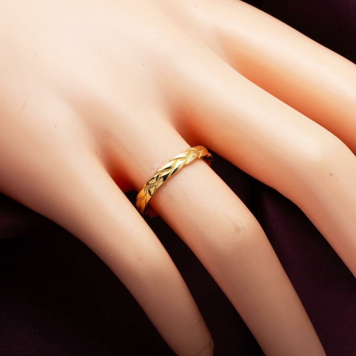 14K Yellow Gold Minimalist Braided Ring