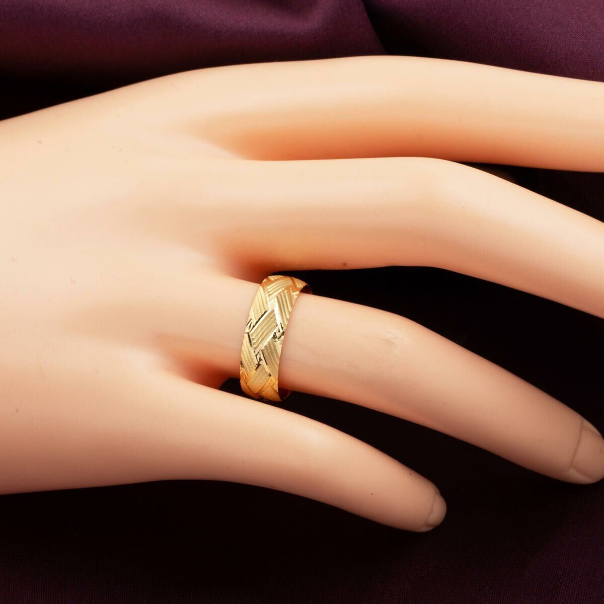 14K Yellow Gold Braided Wedding Band Set