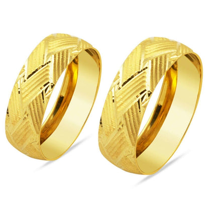 14K Yellow Gold Braided Wedding Band Set
