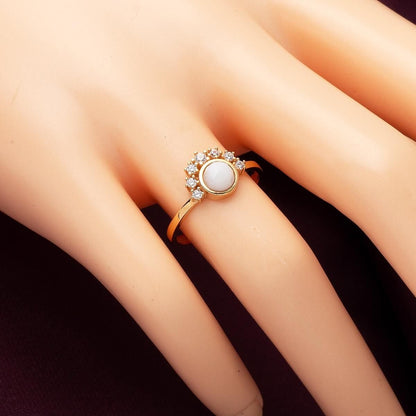 14K Yellow Gold Dawn Time Cubic Zirconia Ring