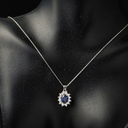 14K White Gold Diamond and Sapphire 3-Piece Set