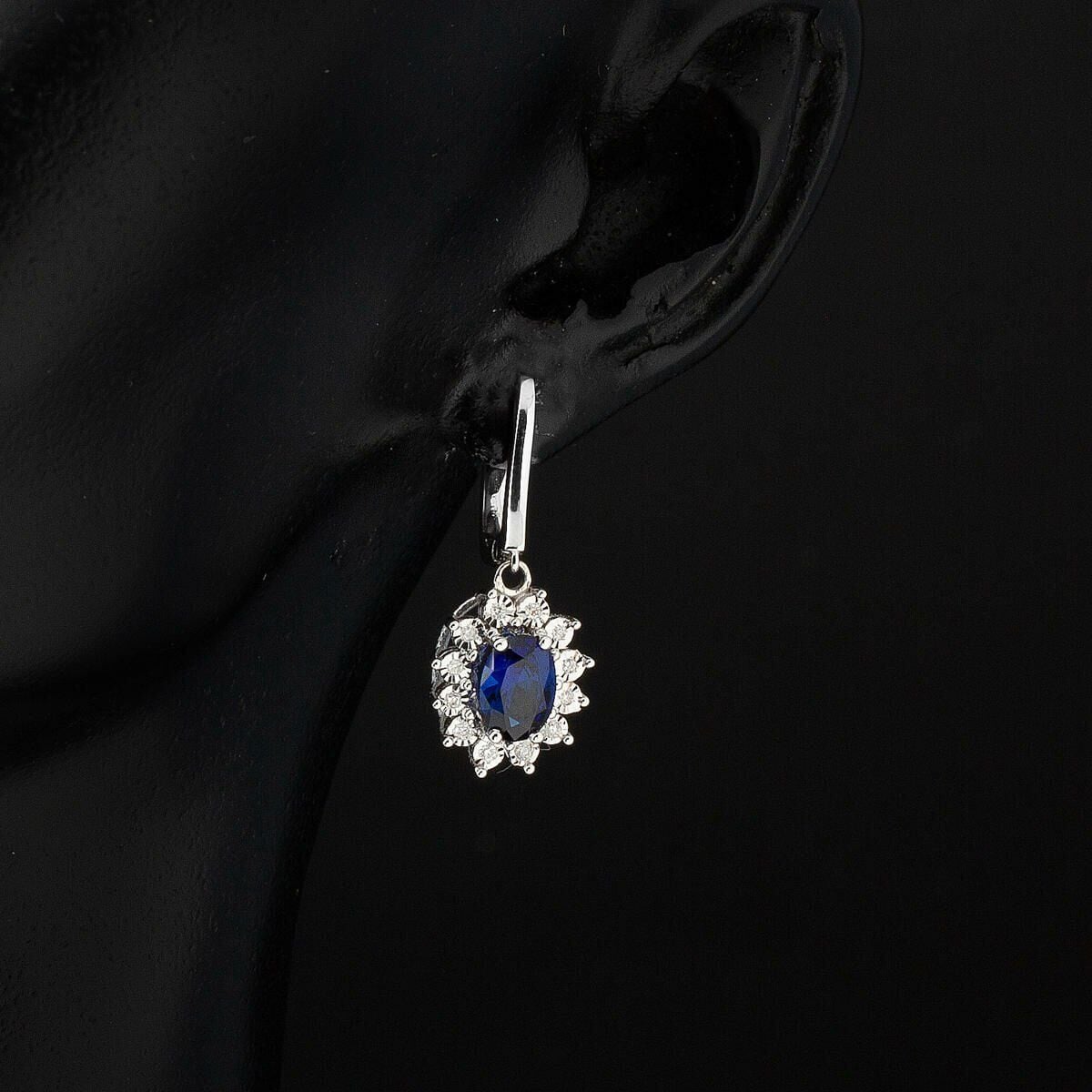 14K White Gold Diamond and Sapphire 3-Piece Set