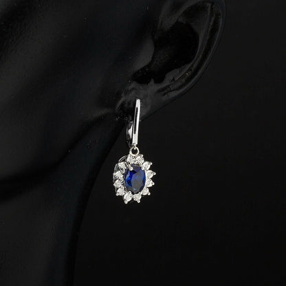 14K White Gold Diamond and Sapphire 3-Piece Set