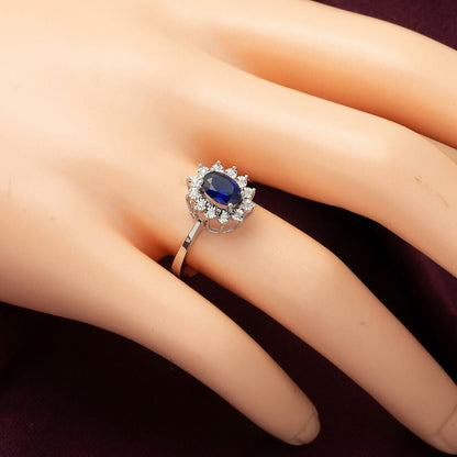 14K White Gold Diamond and Sapphire 3-Piece Set