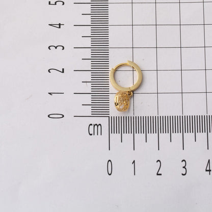 14K Yellow Gold Dangle Baguette Cubic Zirconia Earrings