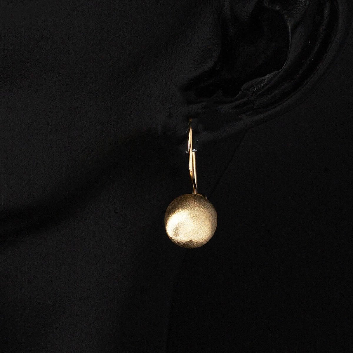 14K Yellow Gold Dangle Ball Earrings
