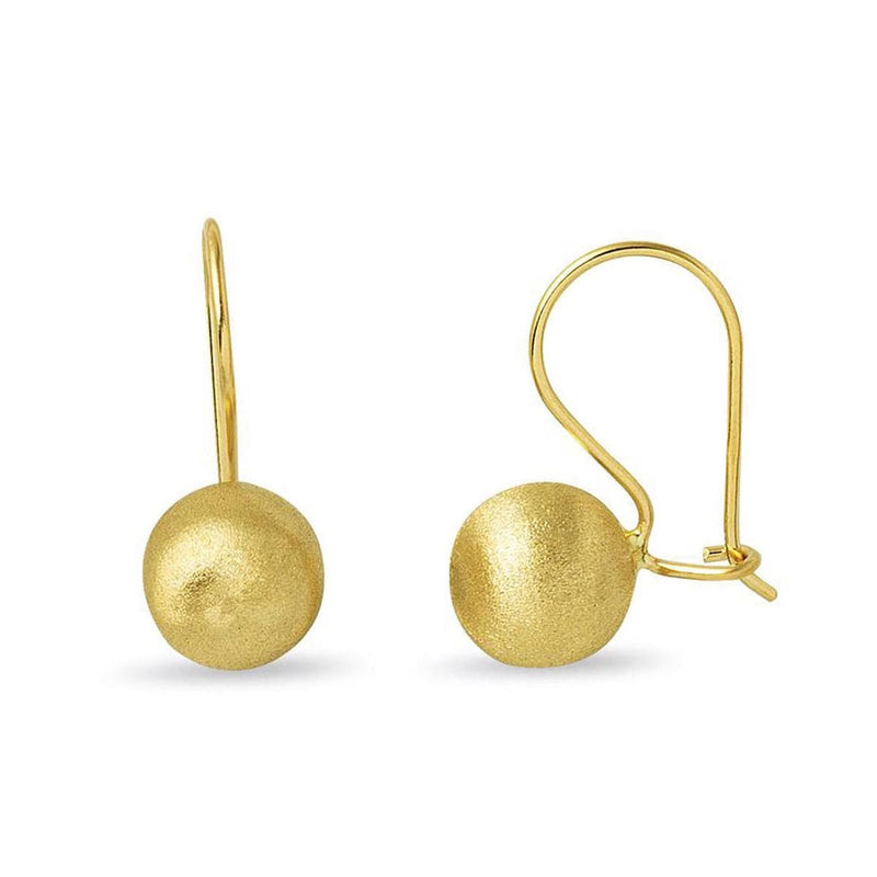 14K Yellow Gold Dangle Ball Earrings