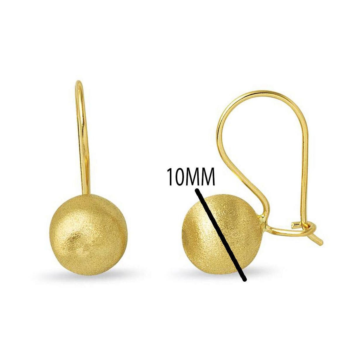 14K Yellow Gold Dangle Ball Earrings