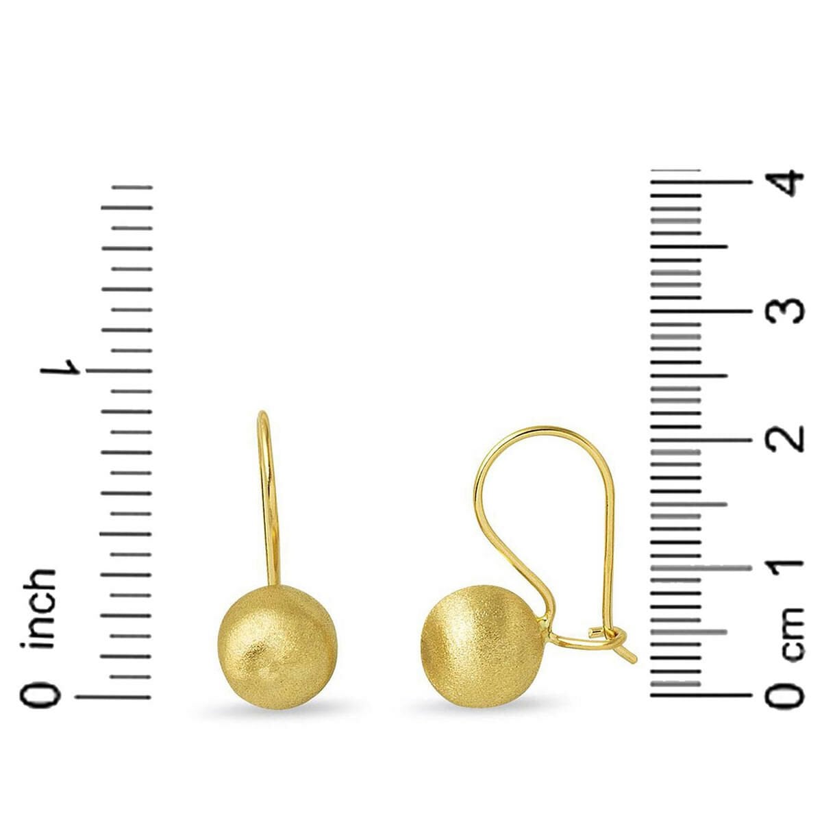14K Yellow Gold Dangle Ball Earrings