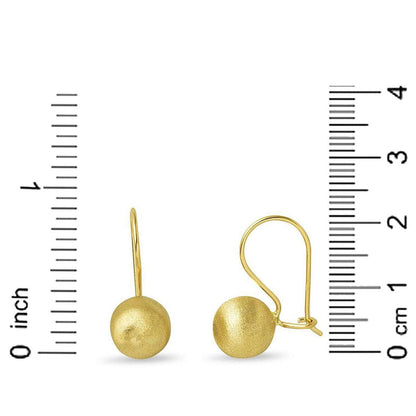 14K Yellow Gold Dangle Ball Earrings