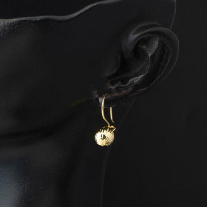 14K Yellow Gold Modern Dangle Ball Earrings