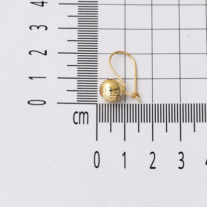 14K Yellow Gold Modern Dangle Ball Earrings