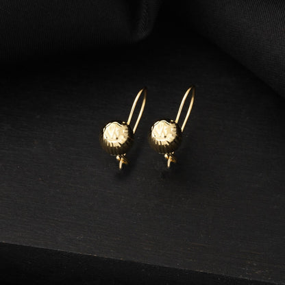 14K Yellow Gold Modern Dangle Ball Earrings