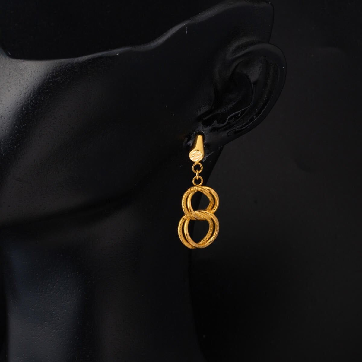 22K Yellow Gold Dangle Milky Way Earrings