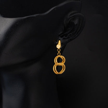 22K Yellow Gold Dangle Milky Way Earrings