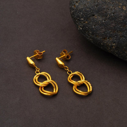 22K Yellow Gold Dangle Milky Way Earrings