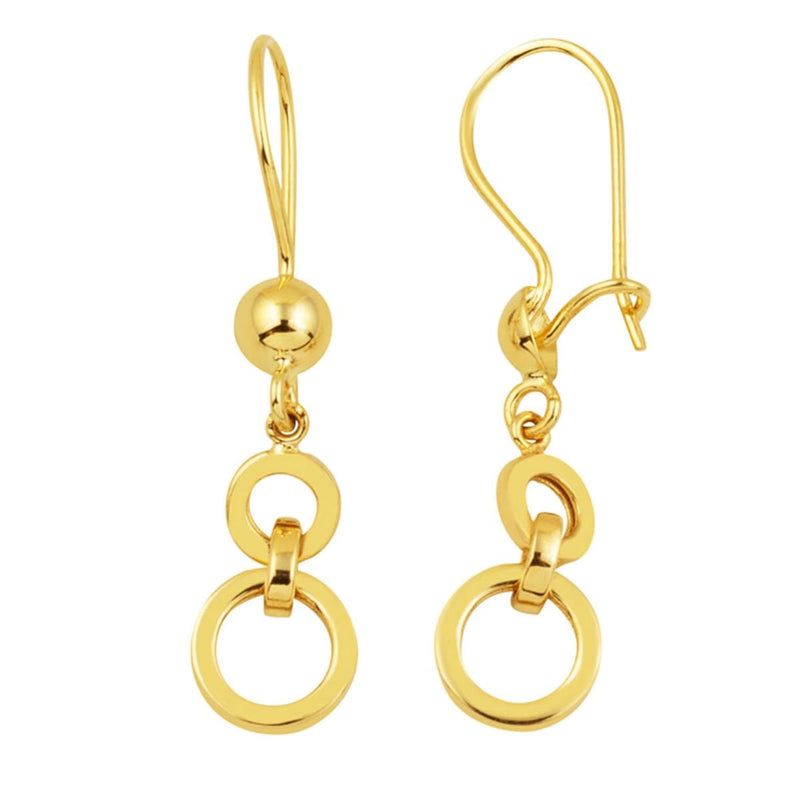 14K Yellow Gold Women's Dangle Earrings