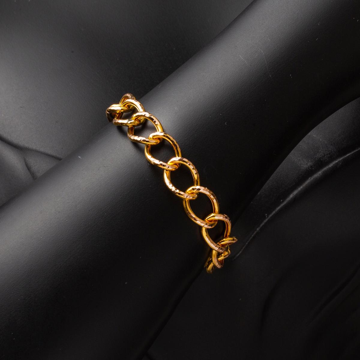14K Yellow Gold Space Path Design Bracelet