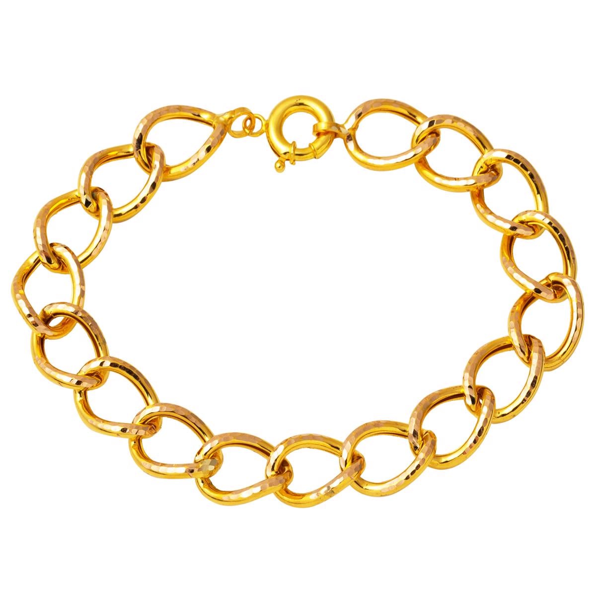14K Yellow Gold Space Path Design Bracelet