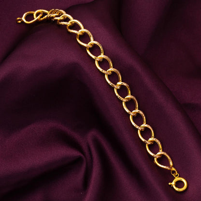 14K Yellow Gold Space Path Design Bracelet