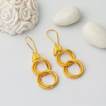 22K Yellow Gold Milky Way Dangle Earrings (4.02 g)