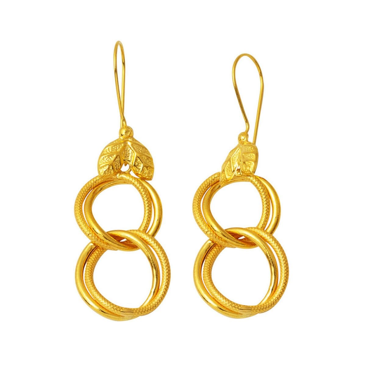 22K Yellow Gold Milky Way Dangle Earrings (4.02 g)
